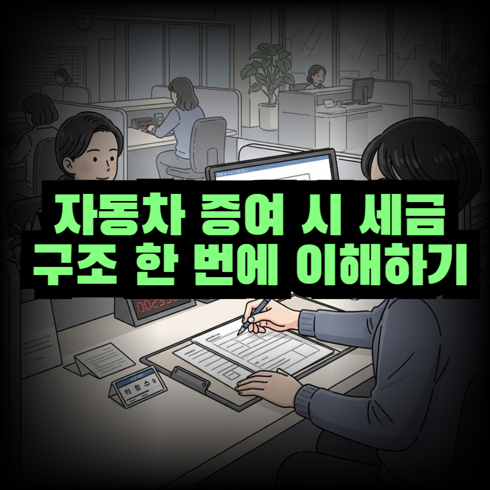 자동차 증여 시 세금 구조 한 번에 이해하기